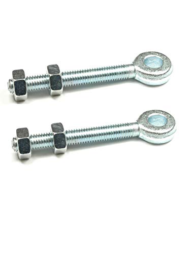 Wyre Direct 2 Adjustable Gate Hinges Eye Bolts 12mm X 150mm Long 6" Pair M12 Galvanised