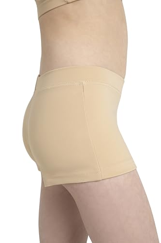 Capezio girls Boys Cut Low Rise athletic shorts, Nude, 4 6 US3