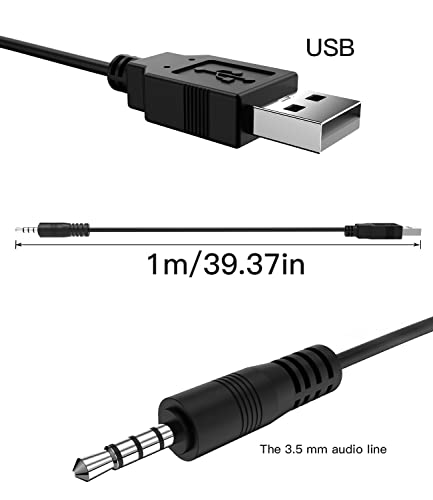 Berlat 3.5Mm Male Aux Audio Jack To Usb 2.0 Male Charge Cable Adapter Cord, 2Pack Audio Car Stereo Jack Cables To Usb 2.0, Usb Connection Kit, For Music Player- 3.3Ft（Support Data Transmission） #TOP3