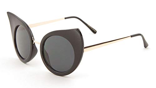 Round Lens Frame Print Sharp Ears Cat Eye Sunglasses