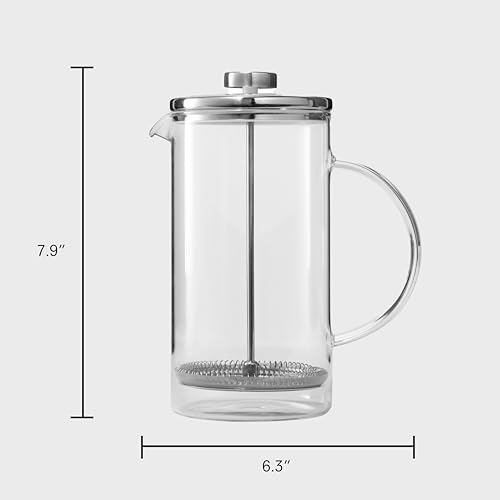 Public Goods 34 oz. French Press Coffee Maker | 1 Liter High-Heat Borosilicate Glass French Press | Heat-Resistant, Durable, Dishwasher Safe - Image 6
