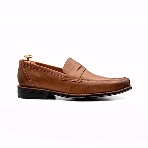 Sandro Moscoloni Max Penny Loafer Men's Social Shoe Produced In Black Leather Dress Perfect For Him That Only Black Men's Loafers Have Making The Men's Look Amazing Tan 9.5 #TOP6