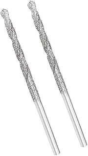 2mm Diamond Twist Drill Bits High Speed Steel HSS for Glass Sea Shells Stone 2 Pcs