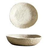 LOUIE SILNA Plato ovalado de cerámica de 1 pieza, para invitados, adecuado para recibir invitados y servir comida, apto para microondas, 19 cm