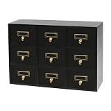 Organizador de literatura con 9 cajones y organizador para escritorio, boticario, boticario, caja de almacenamiento de manualidades, cajón de escritorio, joyería de té de hierbas