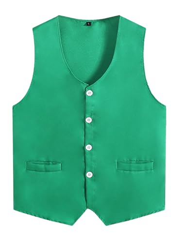 Kids Button Volunteer Activity Vest Button Up Waistcoat Boys Girls Waiter Bartender Uniform Sleeveless Jacket Coat3