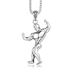 MINGDIAN Collana da Uomo Personalizzata Fitness Muscolare Sportivo Sportivo da Uomo di Marca Trendy Hip-Hop Ragazzi Ciondolo Gioielli