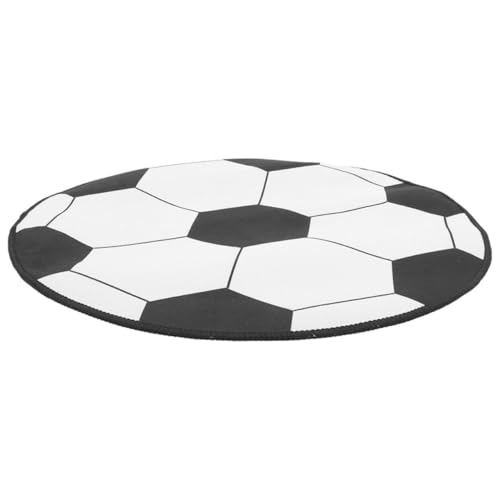 Levemolo Small Round Rug for Boys and Girls Soccer Ball Design Soft Comfortable Non-Slip Football Room Decor Easy to Clean