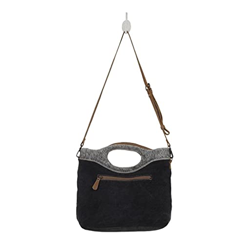 Myra Bag Being Social Tote Bag Upcycled Canvas, Rug, Leather & Cowhide S-26053