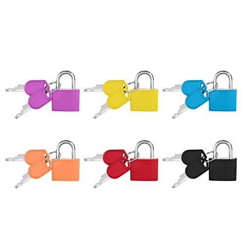 Flintronic Lucchetto Valigia, 6 Pezzi Lucchetto per Valigie con Chiave, Piccolo Lucchetto, Lucchetto per Bagagli, Lucchetto da Viaggio Lucchetto per Zaino, Lucchetto in Metallo con Chiave, 6 Colori