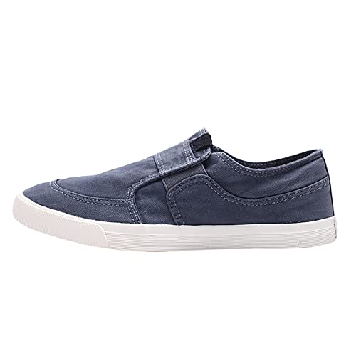 Generisch Zapatillas bajas de lona para hombre, zapatillas de lona bajas, zapatos informales, cómodos, ligeros, transpirables, para hombre, Azul A., 43 EU