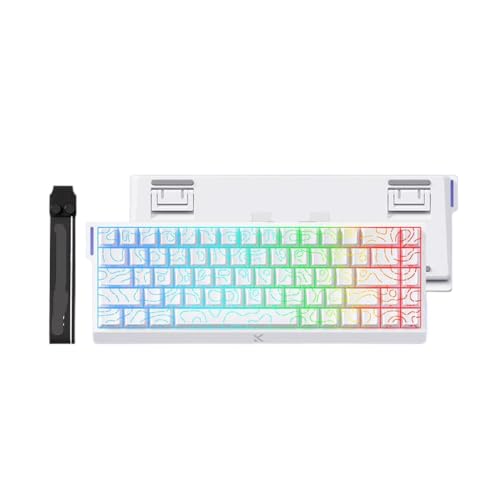 eRgDFS Teclado magnético con Cable mecánico ACE60 Pro Gaming 0,01 mm RapidTrigg 8000 Hz SOCD RS 0,125 ms 128 K Frecuencia de muestreo Compatible con computadora(ACE68-White Line)