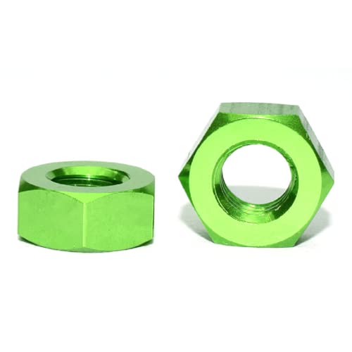 Écrous hexagonaux M4 alu 6061 vert anodisé pour finitions haut de gamme