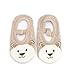 Hfolob Baby Non Slip Socks Grip for Toddler Girls Boys Slipper Toddler Cute Floor Socks First Walking Lightweight Sock, Khaki, 3 Years