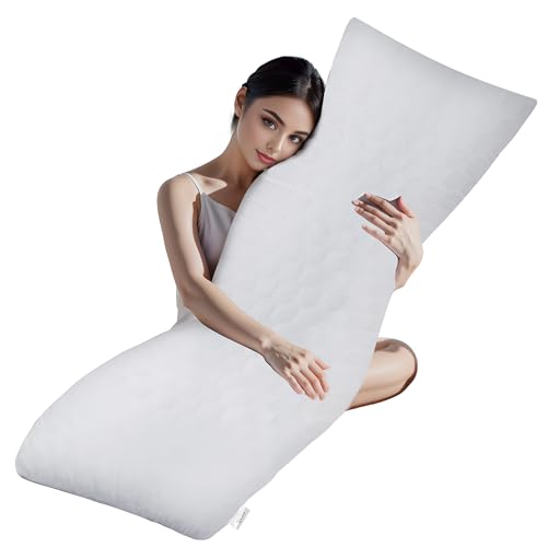 Yuexiu 20×54 Body Pillow Insert, Large Full Length Body Pillow for Adults, Soft Long & Breathable Bed Pillow for Side, Back & Stomach Sleepers (White, Insert)