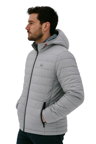 Image of Leebonee Mens Solid Quilted Puffer Jacket with Hood