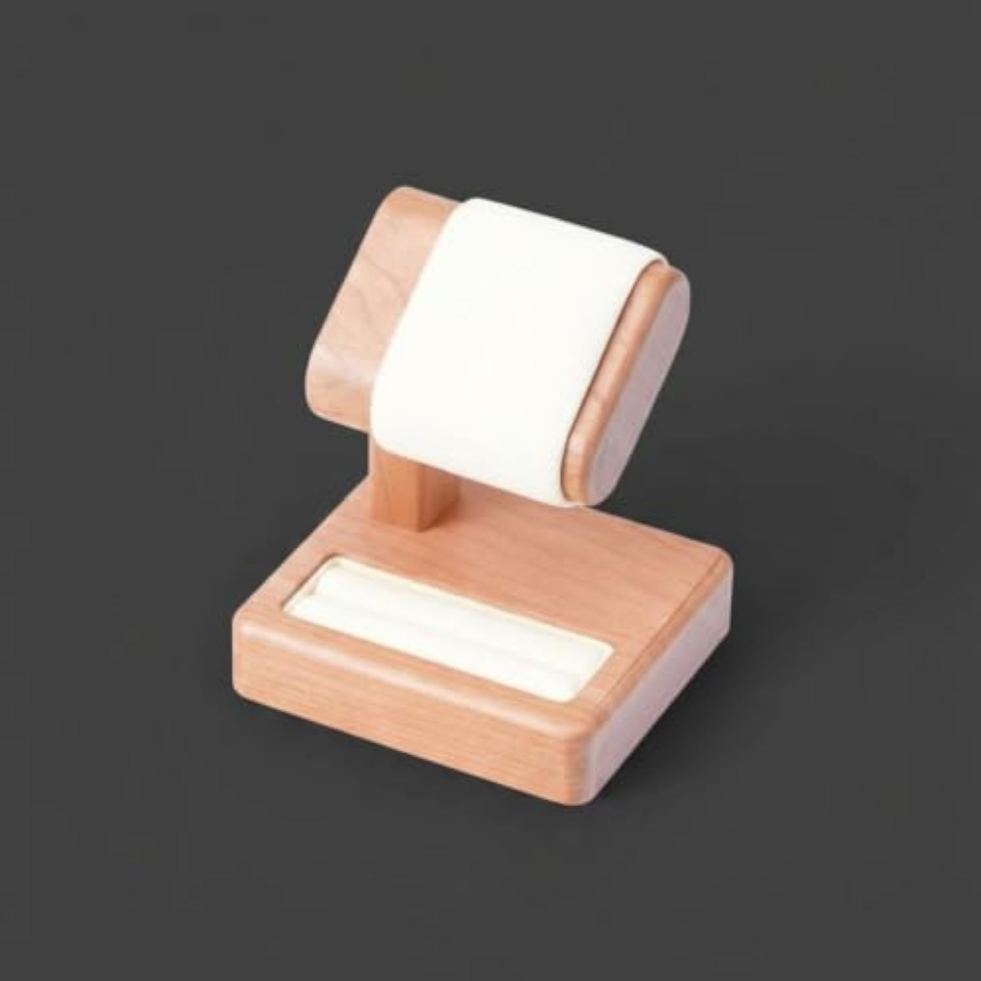 Textile-Covered Wooden Watch Display Stand
