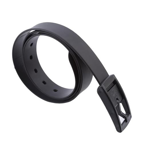 OAIEU Ceinture Décontractée en Silicone Anti-Métal pour Femme Et Homme - Ceinture D'Inspection De Sécurité Réglable avec Boucle en Plastique (Noir)