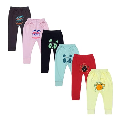 Image of superminis Unisex Baby Mix Colors Printed Cotton Diaper Pyjama Pant Bottom for Toddler Kids