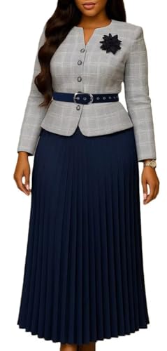 Women's Formal Suit Skirt Set Slim Jacket Blazer and Skirt