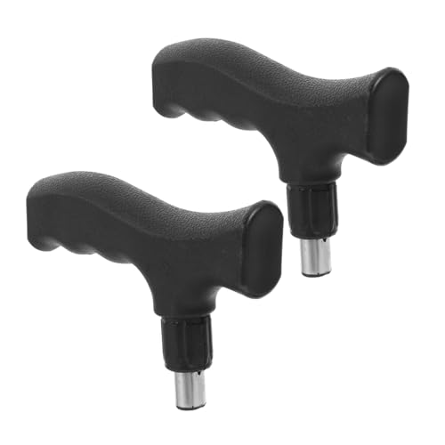 EXQUIMEUBLE 2個 松葉杖ハンドル 部 アクセサリー シニア 交換 歩く 歩行者 フォーム 黒 パッド入り お年寄り グリップ 杖ツール 滑り止め杖ハンドル Black Pp