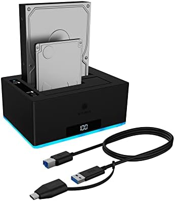 ICY BOX Docking und Klonstation 2X 2,5"/3,5" RGB schwarz IB-127CL-U3 | Für 2x 2,5" oder 3,5" HDD/SSD gleichzeitigUSB 3.2 Gen 1 Anschluss zum HostRGB-Beleuchtung, Farbe schwarz