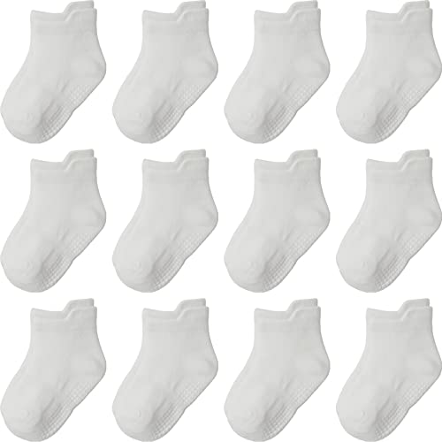 La Mejor Lista de Calcetines para Bebé que Puedes Comprar On-line. 39 Aroveea - Calcetines antideslizantes para bebé, paquete de 12 calcetines de algodón para niños pequeños y niñas, para bebés, Blanco, 1-3 Años