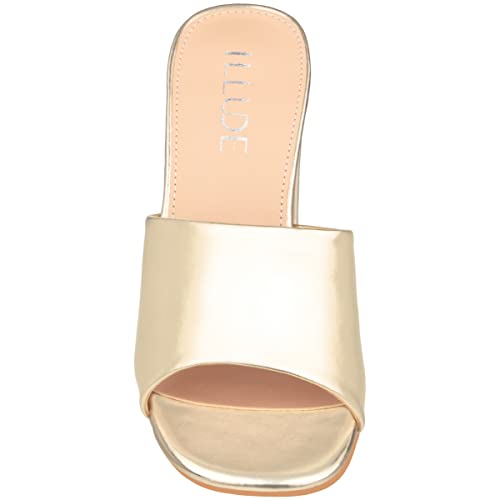 ILLUDE Women’s Block Heel Single Strap Square Toe Heeled Sandal Slip On Mule - Demi4