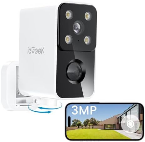 ieGeek 2K Camara Vigilancia WiFi Exterior/Interior, Panorámica de...