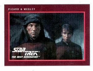 Star Trek The Next Generation card #278 Patrick Stewart Captain Picard and Wesley Crusher Wil Wheaton