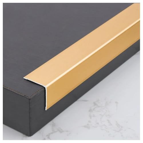 Yiustldd Profilo angolare di Protezione angolare, Profilo di Finitura per cornici a Parete per Piani di Lavoro/telai di Porte, 3 m,d'oro,20x20mm