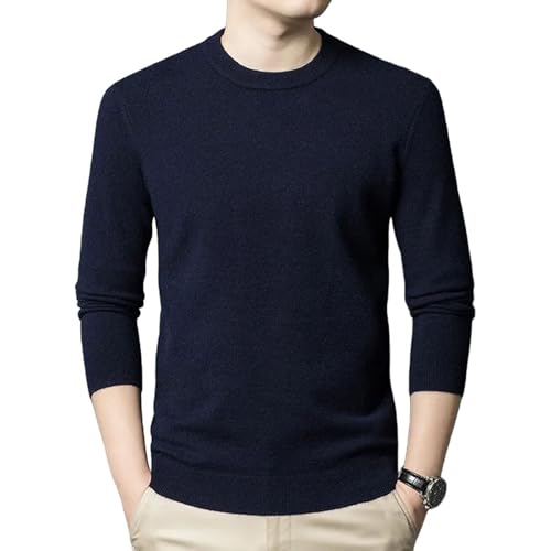 Style Pure Color Cotton Mens Sweater O Neck Fashion Knitted Basic Top Warming Bottom