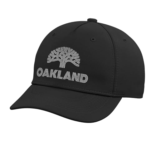 Retro Oak Tree Logo Oakland Merch Vintage The Town Oakland Adjustable Printed Baseball Hat, Black