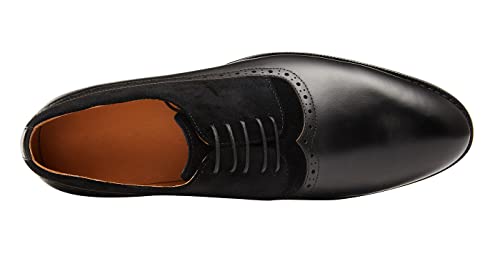 Santimon Men's Oxfords Leather Business Casual Formal Dress Shoes Wingtip Brogue Tuxedo Wedding Shoes for Men3