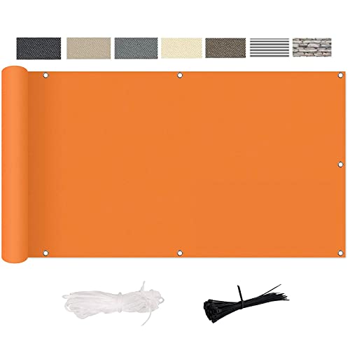 Amcerd Brise Vue sur Mesure 80x100cm, Toile Brise Vue Balcon, Opaque Protection UV avec Oeillets et Cordons Cover