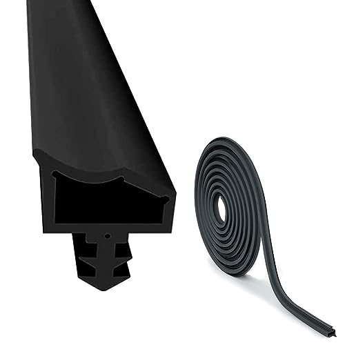 Dichtung Zimmertür Türdichtungen 15M Schwarz, EUBSWA Door Seals Dichtungsgummi Zimmertürdichtung mit 4mm Nutbreite 7mm Nuttiefe 12mm Falz