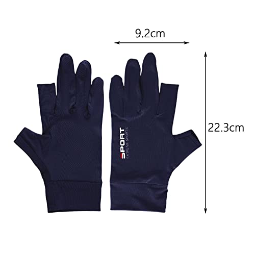 Guantes de ciclismo sin dedos con silicona antideslizante azul M 3