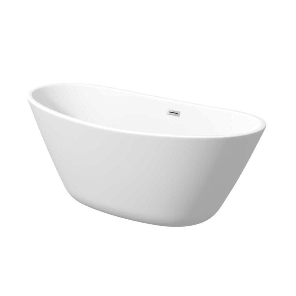 Milano White Irwell 1500Mm X 750Mm Double Ended Freestanding Slipper Bath Overflow Waste
