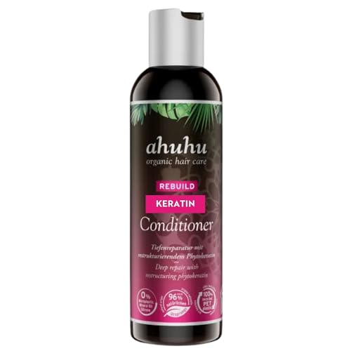 ahuhu REBUILD Keratin Conditioner (200ml) – Haarspülung für intensive Haarpflege, Tiefenreparatur mit Keratin & pflegenden Ölen, verbessert die Geschmeidigkeit & schützt geschädigtes Haar
