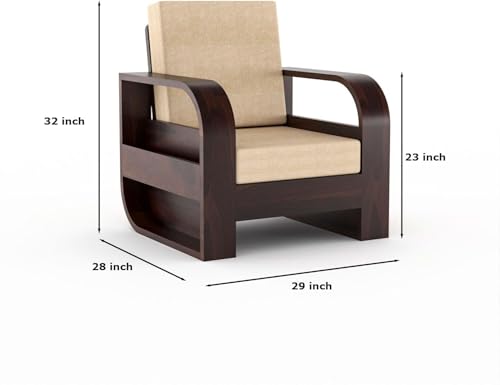 Image of Sheesham Solid Wood Six Seater Sofa Set for Living Room(6 Seater) (Walnut A)