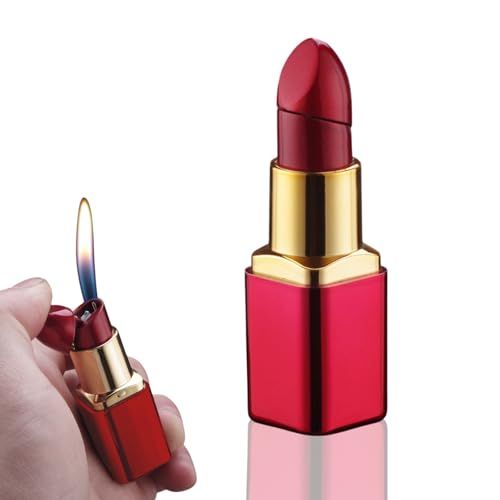 Encendedor Labial Recargable Butano Llama Suave Rojo miniatura 3