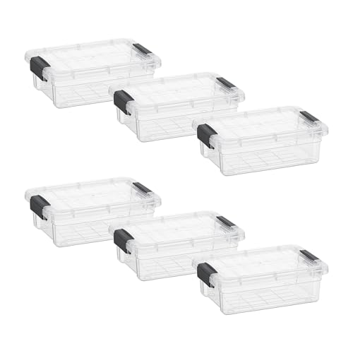 Image of Superio 1.27 Quart Clear Plastic Storage Containers with Lids, Stackable Organizer Bins, BPA-Free Storage Boxes for Home, Office, Dorm & Classroom, 6 Pack