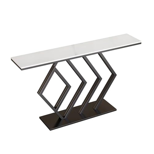 Mesa consola de pizarra, decoración de entrada de granja, mesa decorativa de hierro con carga estable, esquinas redondeadas para sala de estar, pasillo, entrada