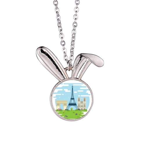 Collier lapin Tour Eiffel France Landmark pour remplacer les bijoux ternes par une touche chic