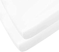 DTEX HOMES 4 x Cot Bed Sheets Super Soft Microfiber Breathable and Lightweight Fitted Cot Sheet 70 x 140cm-White