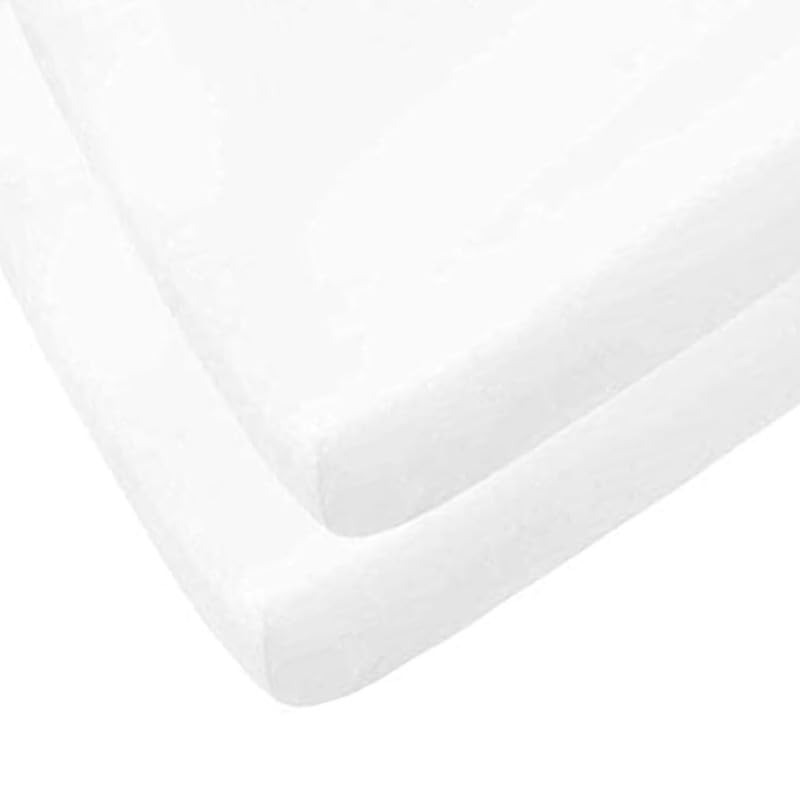 DTEX HOMES 4 x Cot Bed Fitted Sheets 100% Cotton 200 Thread Count Luxury Cot Sheets, Cot Bed 70 x 140 cm - White