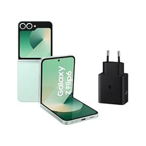 Samsung Galaxy Z Flip6 512 GB + Cargador – Teléfono Móvil con IA, Smartphone Android Libre, Cámara 50 MP, Verde (Versión Española)