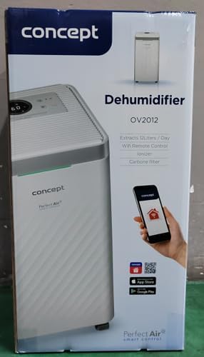 Close-up of the Concept OV2012 Dehumidifier touch control panel