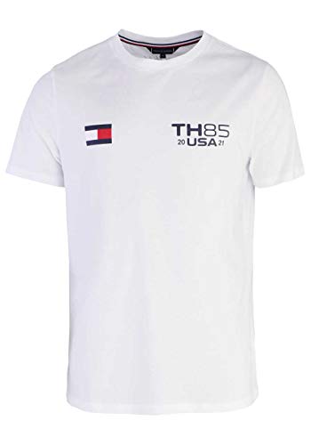 T-Shirt à col Rond Tommy Hilfiger UM0UM02107 Blanc Classique en Coton Pur
