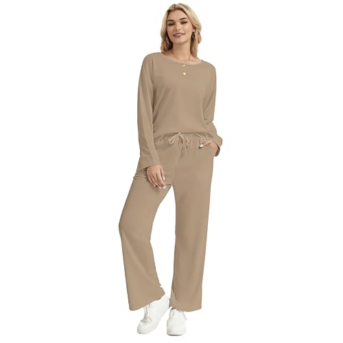 MAGICATELIER Women's 2 Piece Sets Long Sleeve Wide Leg Pants Sweatsuit - image 5